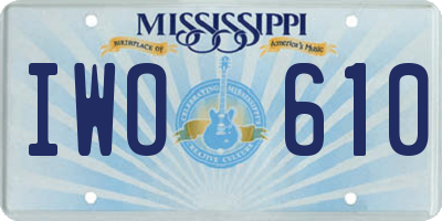 MS license plate IWO610