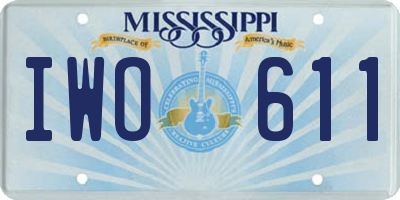 MS license plate IWO611
