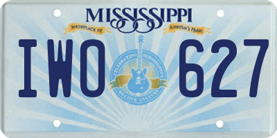 MS license plate IWO627
