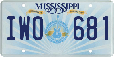 MS license plate IWO681