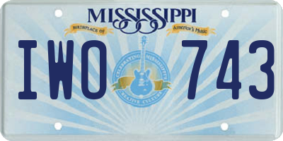MS license plate IWO743
