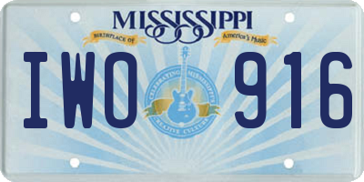 MS license plate IWO916