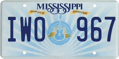 MS license plate IWO967