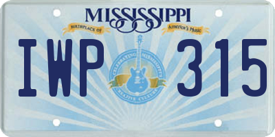 MS license plate IWP315