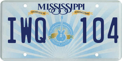 MS license plate IWQ104