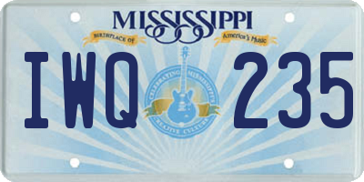 MS license plate IWQ235