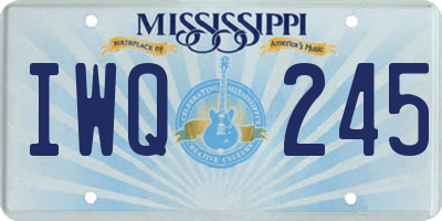 MS license plate IWQ245