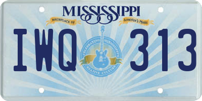 MS license plate IWQ313