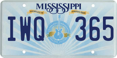 MS license plate IWQ365
