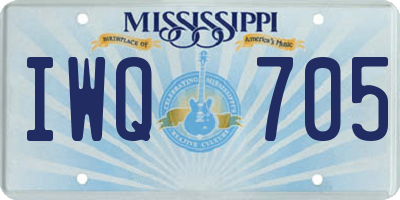 MS license plate IWQ705