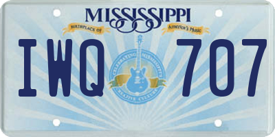 MS license plate IWQ707