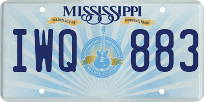 MS license plate IWQ883