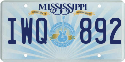 MS license plate IWQ892