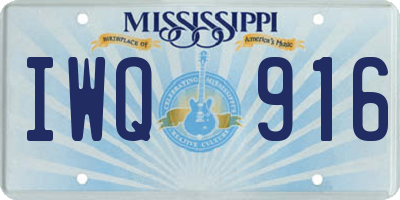 MS license plate IWQ916