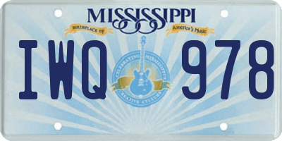 MS license plate IWQ978