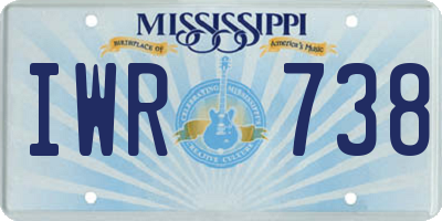 MS license plate IWR738
