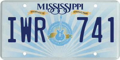 MS license plate IWR741