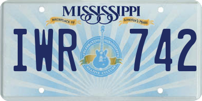 MS license plate IWR742