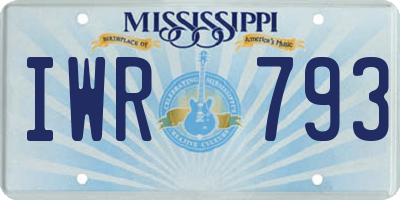 MS license plate IWR793
