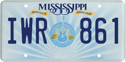 MS license plate IWR861