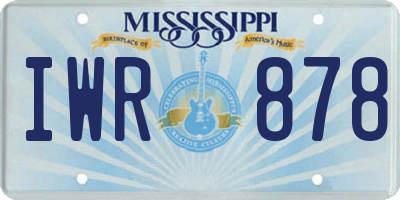 MS license plate IWR878