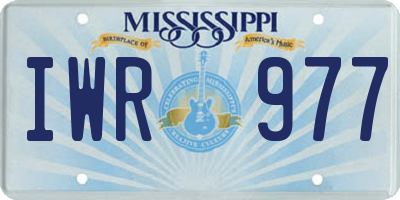 MS license plate IWR977