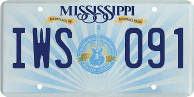 MS license plate IWS091