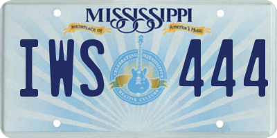 MS license plate IWS444