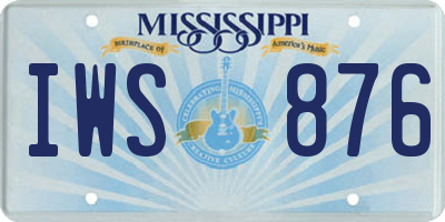 MS license plate IWS876