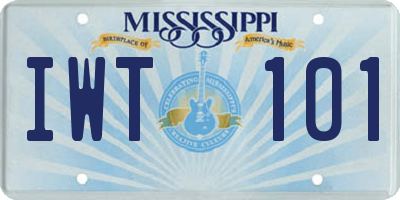 MS license plate IWT101