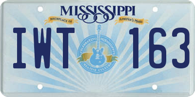 MS license plate IWT163