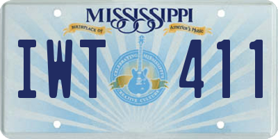 MS license plate IWT411