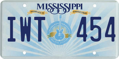 MS license plate IWT454