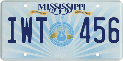 MS license plate IWT456