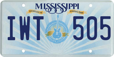 MS license plate IWT505