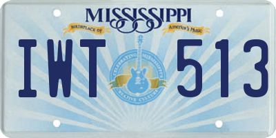 MS license plate IWT513