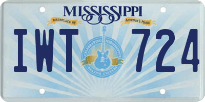 MS license plate IWT724