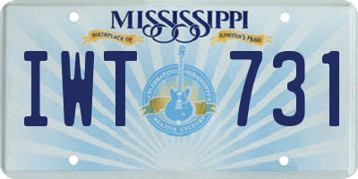 MS license plate IWT731