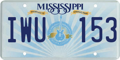 MS license plate IWU153