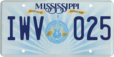 MS license plate IWV025