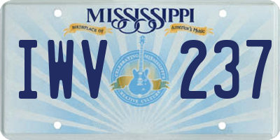 MS license plate IWV237
