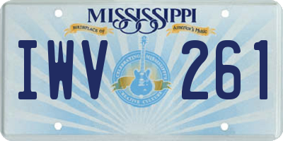MS license plate IWV261