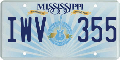 MS license plate IWV355