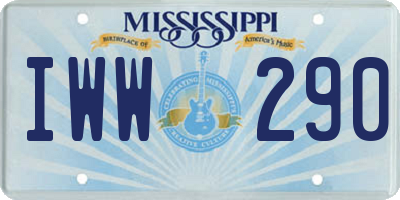 MS license plate IWW290