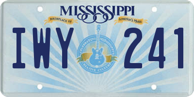 MS license plate IWY241