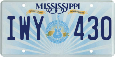 MS license plate IWY430