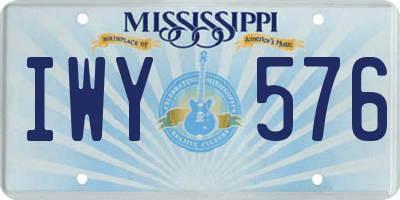 MS license plate IWY576