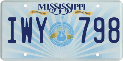 MS license plate IWY798
