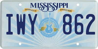 MS license plate IWY862