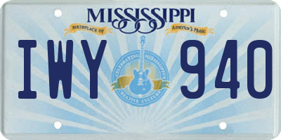 MS license plate IWY940